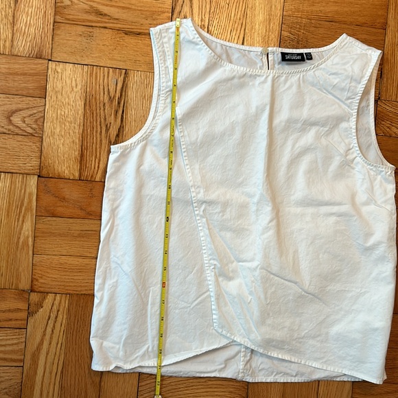 Kate Spade Saturday Sleeveless White crossover tank, Size Small, EUC - Picture 6 of 6